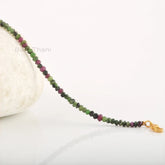 Ruby Zoisite Bracelet, Gemstone Bracelets for Women, Natural Stones Healing Bracelet, Adjustable Tiny Beaded Gemstone Bracelet - 8 Inches